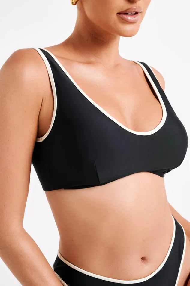 Meshki Bikini Tops Santina Recycled Contrast Bikini Top 8211 Black Black 8211 Women