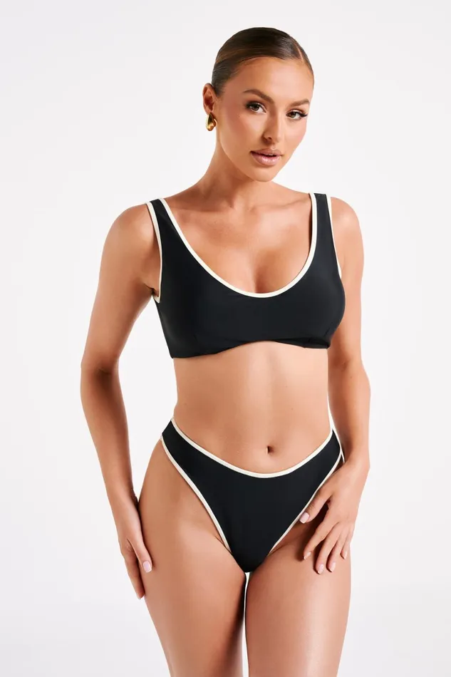 Meshki Bikini Tops Santina Recycled Contrast Bikini Top 8211 Black Black 8211 Women