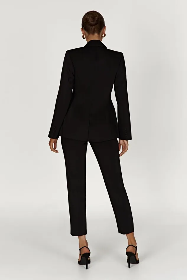 Meshki Blazers Helda Fitted Cinched Waist Blazer 8211 Black Black 8211 Women