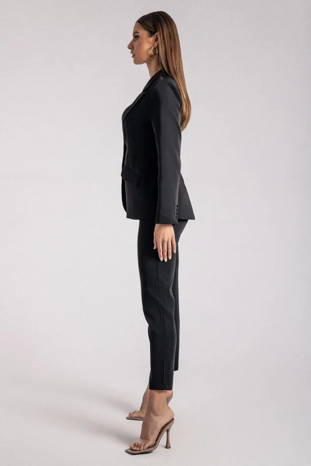 Meshki Blazers Helda Fitted Cinched Waist Blazer 8211 Black Black 8211 Women