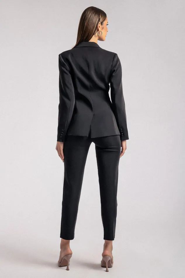 Meshki Blazers Helda Fitted Cinched Waist Blazer 8211 Black Black 8211 Women