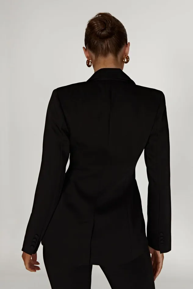 Meshki Blazers Helda Fitted Cinched Waist Blazer 8211 Black Black 8211 Women