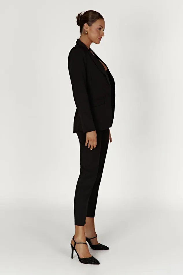 Meshki Blazers Helda Fitted Cinched Waist Blazer 8211 Black Black 8211 Women