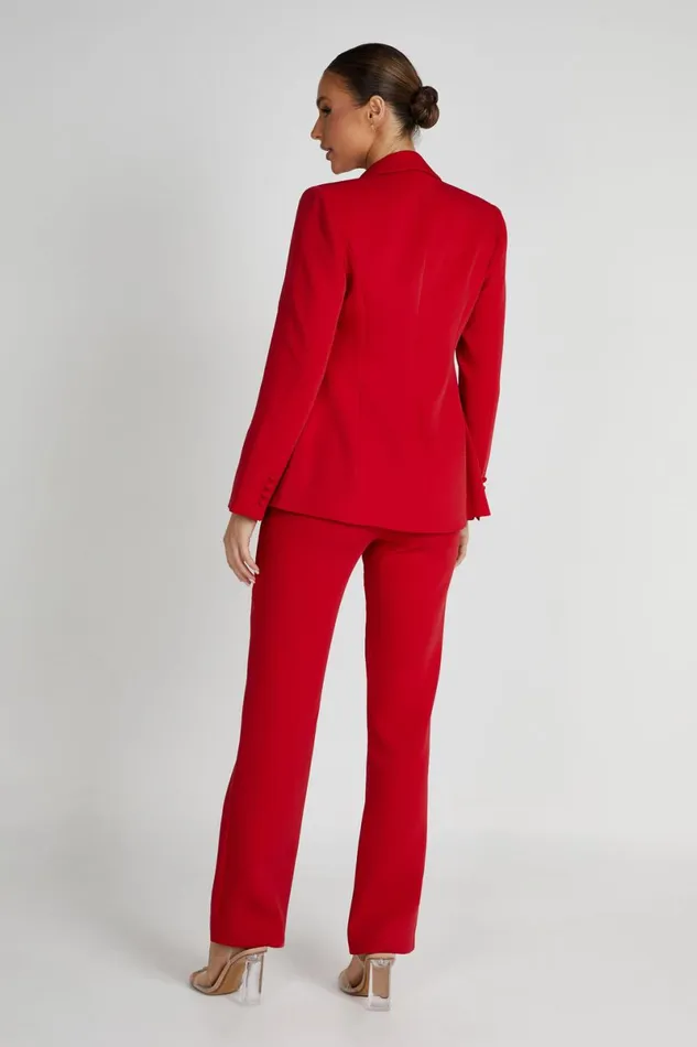 Meshki Blazers Helda Fitted Cinched Waist Blazer 8211 Red Red 8211 Women