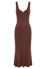 Meshki Bridal Shower Easton Knit Midi Dress 8211 Dark Chocolate Darkchocolate 8211 Women
