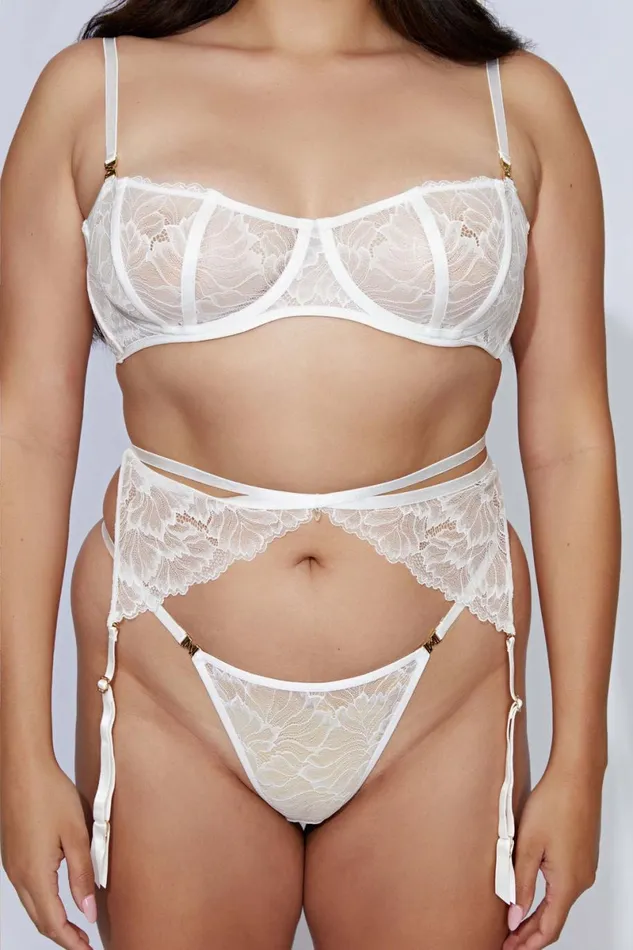 Meshki Brides Marnie Lace Mesh Demi Bra 8211 White White 8211 Women