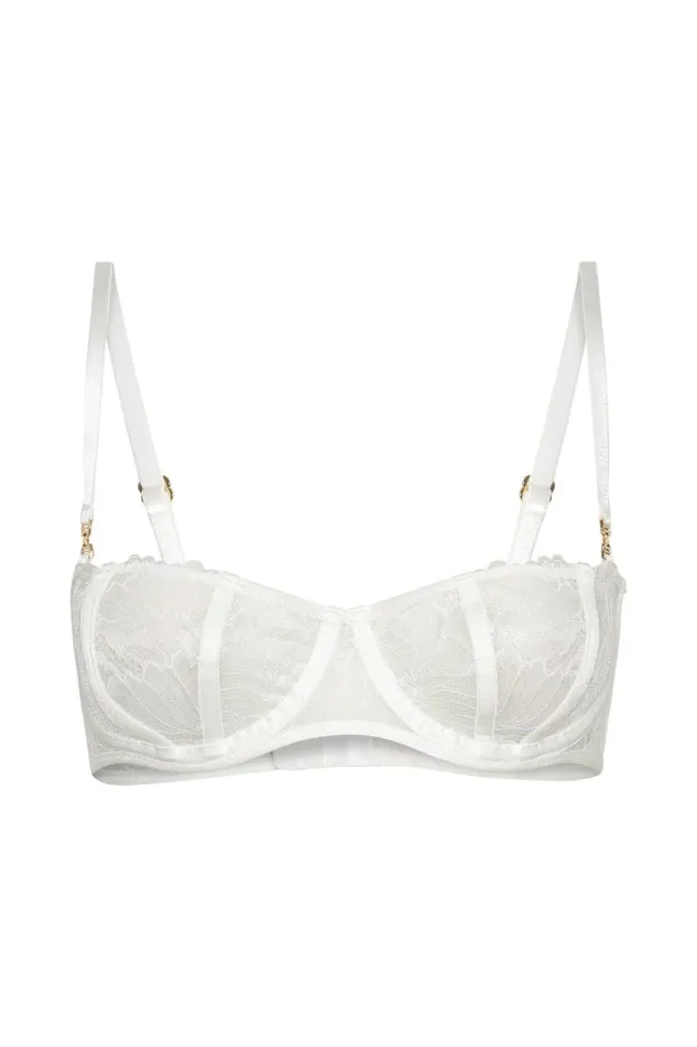 Meshki Brides Marnie Lace Mesh Demi Bra 8211 White White 8211 Women