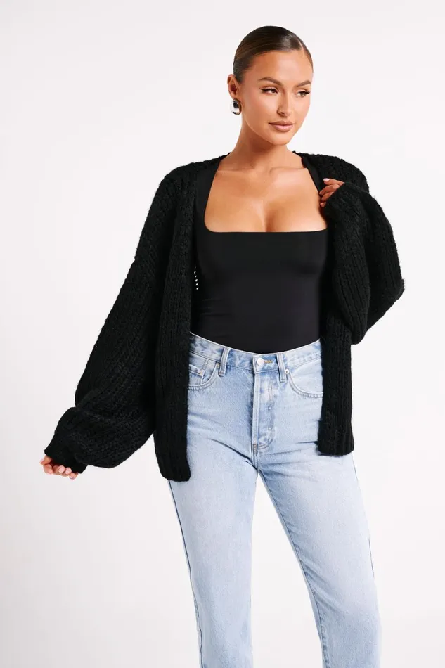 Meshki Coats and Jackets Irina Chunky Knit Cardigan 8211 Black Black 8211 Women