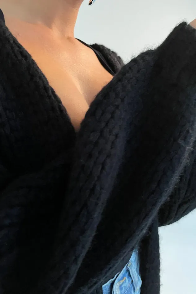 Meshki Coats and Jackets Irina Chunky Knit Cardigan 8211 Black Black 8211 Women