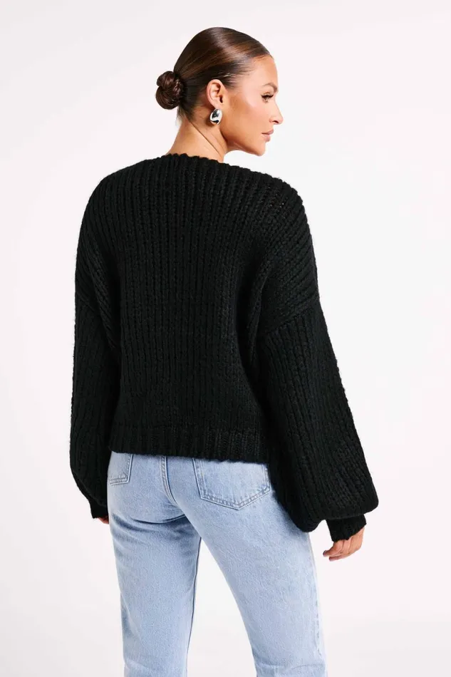 Meshki Coats and Jackets Irina Chunky Knit Cardigan 8211 Black Black 8211 Women