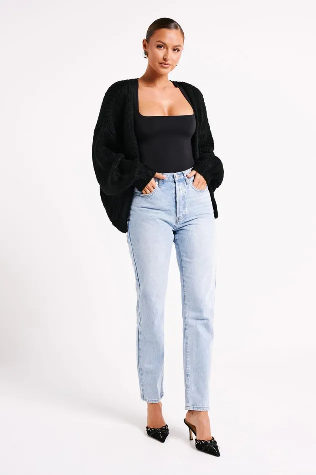 Meshki Coats and Jackets Irina Chunky Knit Cardigan 8211 Black Black 8211 Women