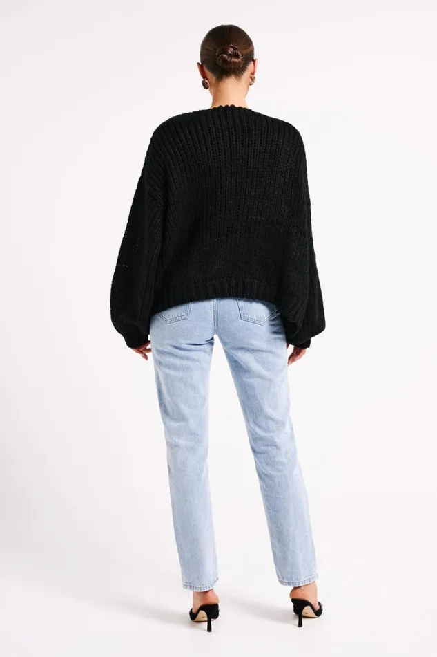 Meshki Coats and Jackets Irina Chunky Knit Cardigan 8211 Black Black 8211 Women