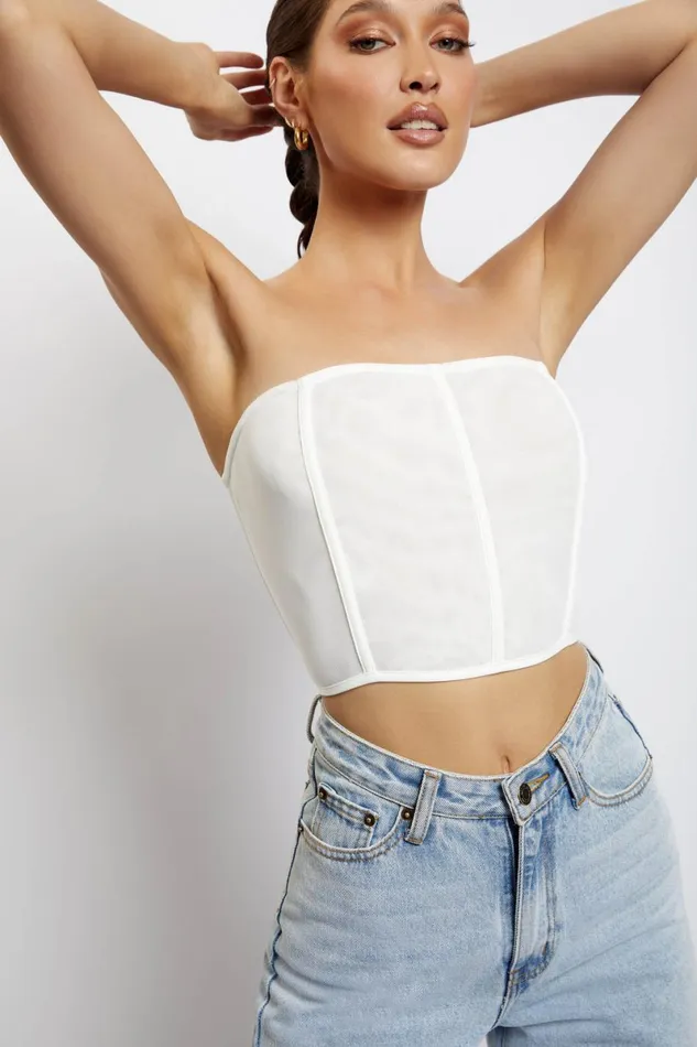 Meshki Corsets Allie Mesh Corset 8211 White White 8211 Women Meshki Corsets Allie Mesh Corset 8211 White White 8211 Women