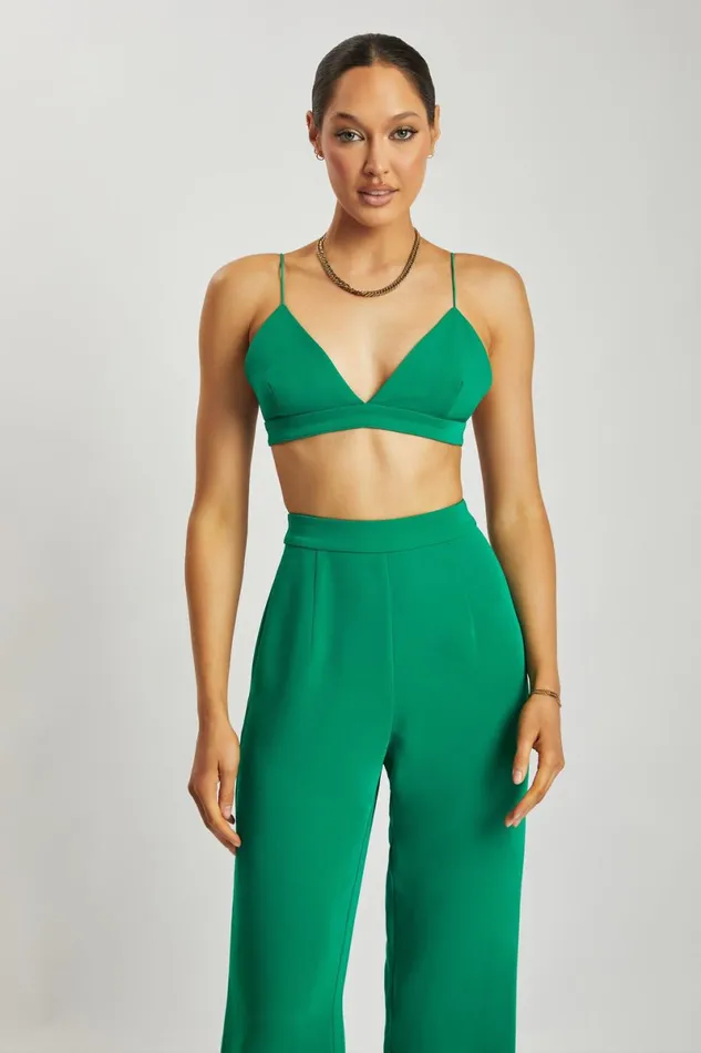 Meshki Crop Tops Cynthia Triangle Bralette 8211 Bottle Green Bottlegreen 8211 Women Meshki Crop Tops Cynthia Triangle Bralette 8211 Bottle Green Bottlegreen 8211 Women
