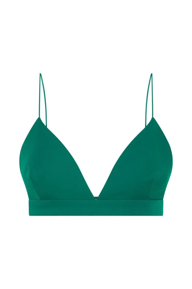 Meshki Crop Tops Cynthia Triangle Bralette 8211 Bottle Green Bottlegreen 8211 Women Meshki Crop Tops Cynthia Triangle Bralette 8211 Bottle Green Bottlegreen 8211 Women