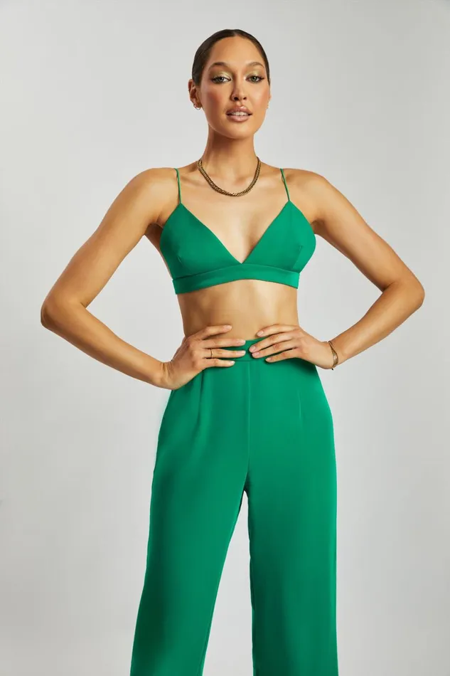 Meshki Crop Tops Cynthia Triangle Bralette 8211 Bottle Green Bottlegreen 8211 Women Meshki Crop Tops Cynthia Triangle Bralette 8211 Bottle Green Bottlegreen 8211 Women