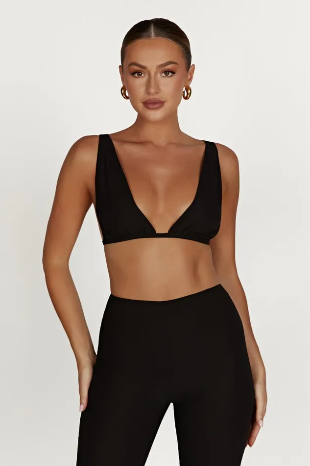 Meshki Crop Tops Daisie Chiffon Top 8211 Black Black 8211 Women