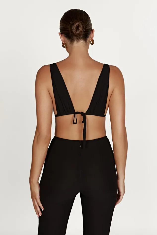 Meshki Crop Tops Daisie Chiffon Top 8211 Black Black 8211 Women