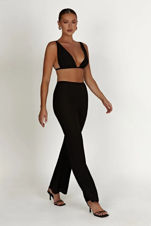 Meshki Crop Tops Daisie Chiffon Top 8211 Black Black 8211 Women