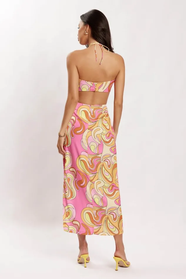 Meshki Crop Tops Frankie Two Tone Satin Bandeau 8211 Psychedelic Print Psychedelicprint 8211 Women Meshki Crop Tops Frankie Two Tone Satin Bandeau 8211 Psychedelic Print Psychedelicprint 8211 Women