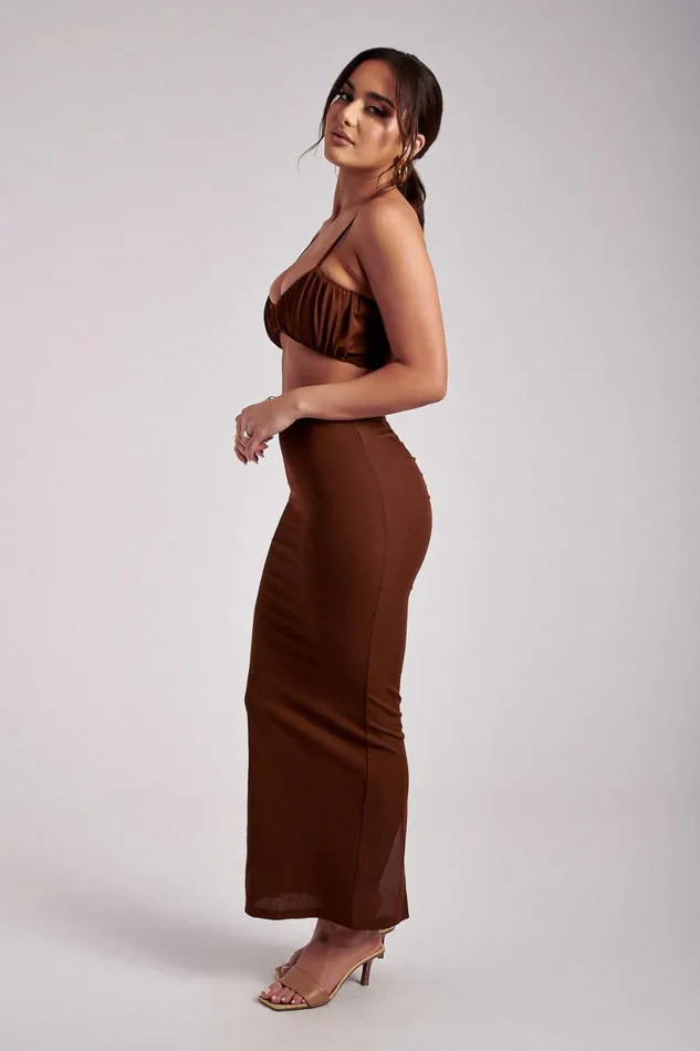 Meshki Crop Tops Jordan Ruched Front V Front Top 8211 Ginger Ginger 8211 Women Meshki Crop Tops Jordan Ruched Front V Front Top 8211 Ginger Ginger 8211 Women
