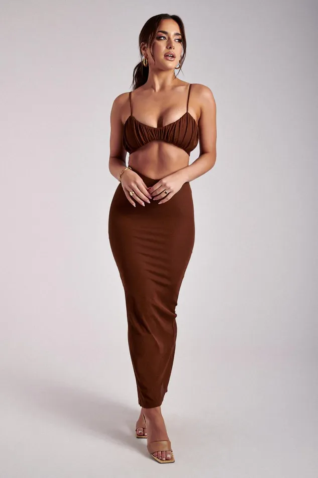 Meshki Crop Tops Jordan Ruched Front V Front Top 8211 Ginger Ginger 8211 Women Meshki Crop Tops Jordan Ruched Front V Front Top 8211 Ginger Ginger 8211 Women
