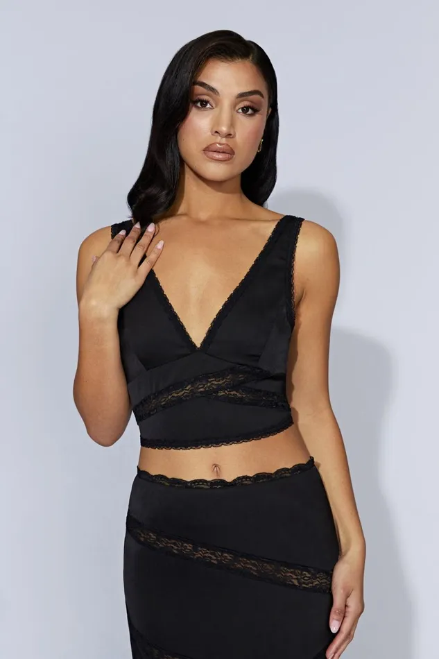 Meshki Crop Tops Monet Lace Top 8211 Black Black 8211 Women