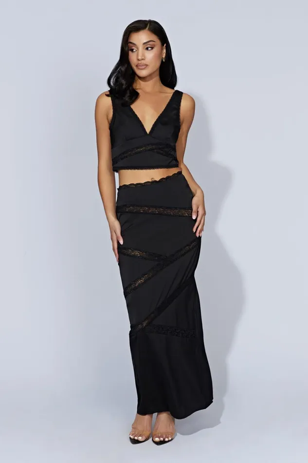 Meshki Crop Tops Monet Lace Top 8211 Black Black 8211 Women