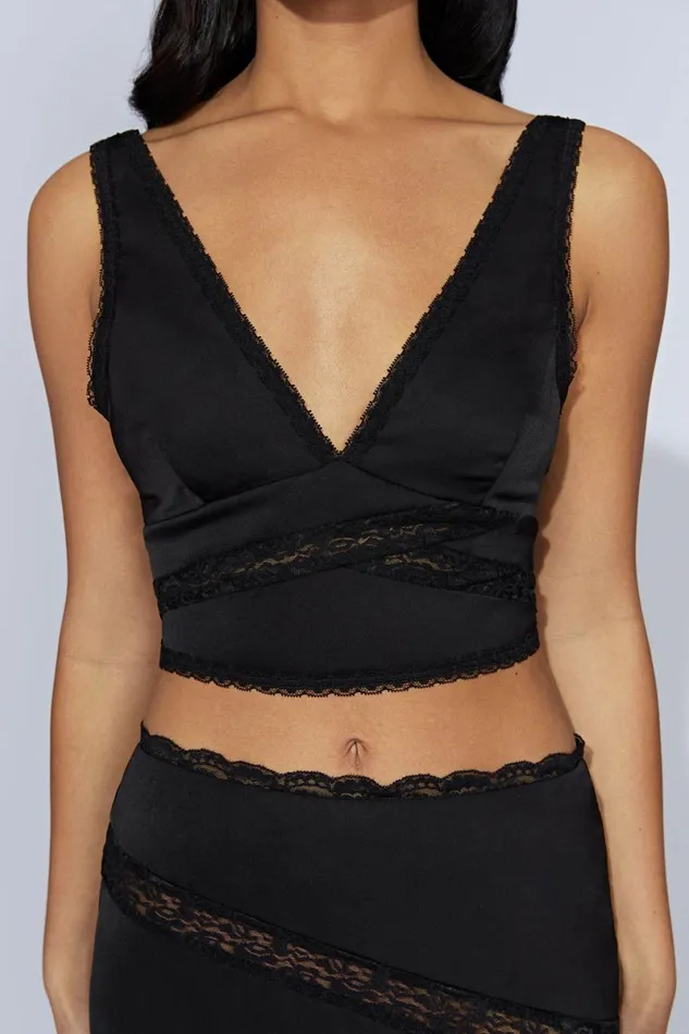 Meshki Crop Tops Monet Lace Top 8211 Black Black 8211 Women