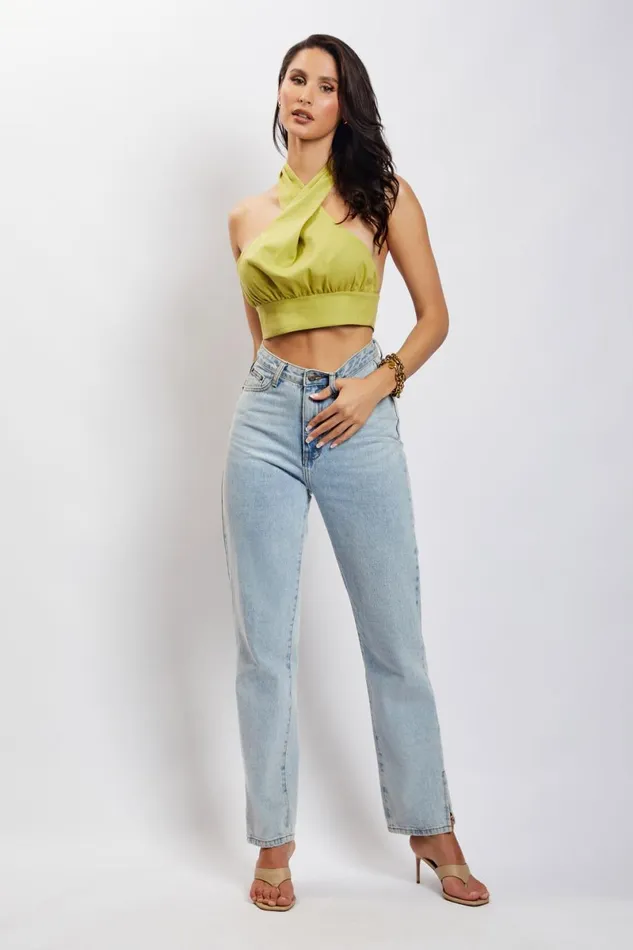 Meshki Crop Tops Piper Halter Neck Linen Crop Top 8211 Apple Apple 8211 Women Meshki Crop Tops Piper Halter Neck Linen Crop Top 8211 Apple Apple 8211 Women
