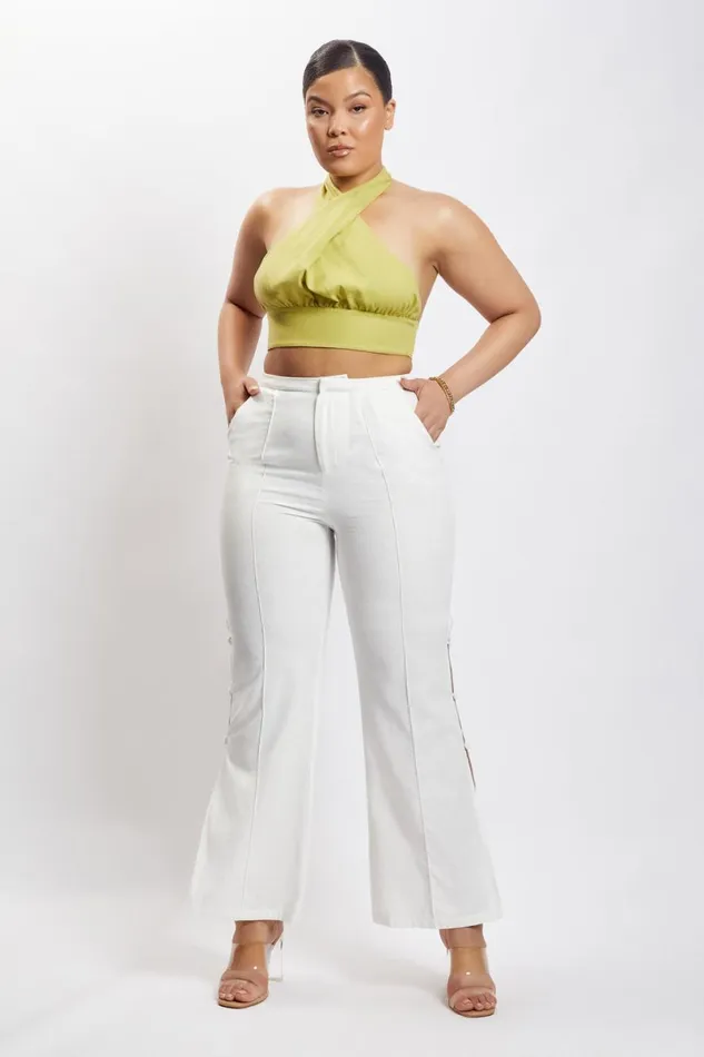 Meshki Crop Tops Piper Halter Neck Linen Crop Top 8211 Apple Apple 8211 Women Meshki Crop Tops Piper Halter Neck Linen Crop Top 8211 Apple Apple 8211 Women