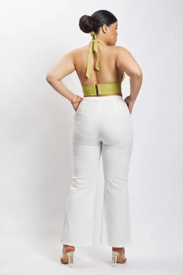 Meshki Crop Tops Piper Halter Neck Linen Crop Top 8211 Apple Apple 8211 Women Meshki Crop Tops Piper Halter Neck Linen Crop Top 8211 Apple Apple 8211 Women