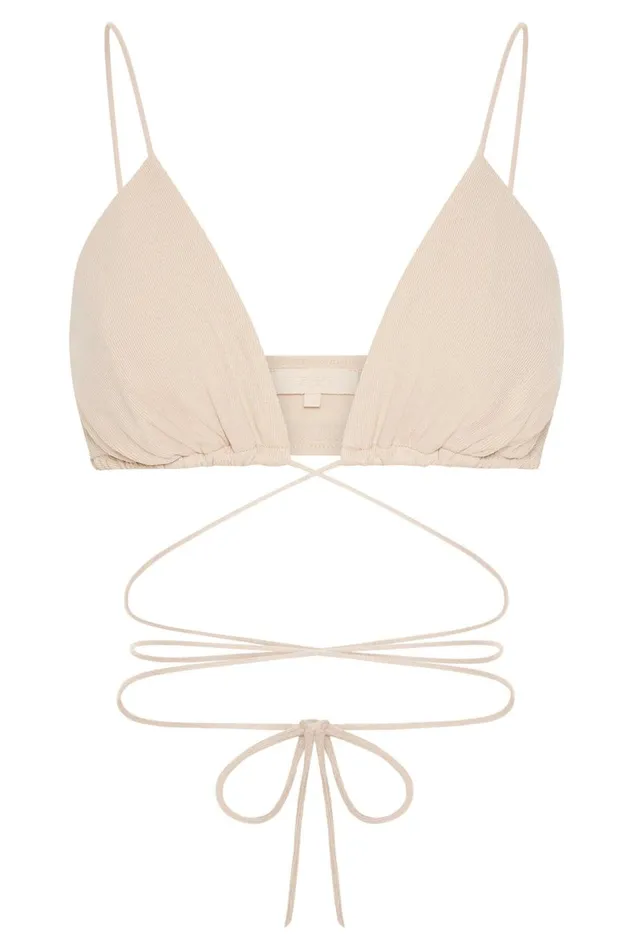 Meshki Crop Tops Suzie Triangle Bralette 8211 Stone Stone 8211 Women Meshki Crop Tops Suzie Triangle Bralette 8211 Stone Stone 8211 Women