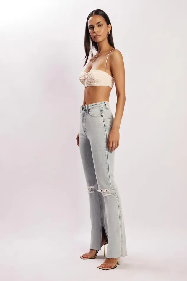Meshki Crop Tops Tessa Mesh Ruched Cup Bralette 8211 Cream Cream 8211 Women Meshki Crop Tops Tessa Mesh Ruched Cup Bralette 8211 Cream Cream 8211 Women