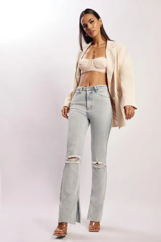 Meshki Crop Tops Tessa Mesh Ruched Cup Bralette 8211 Cream Cream 8211 Women Meshki Crop Tops Tessa Mesh Ruched Cup Bralette 8211 Cream Cream 8211 Women