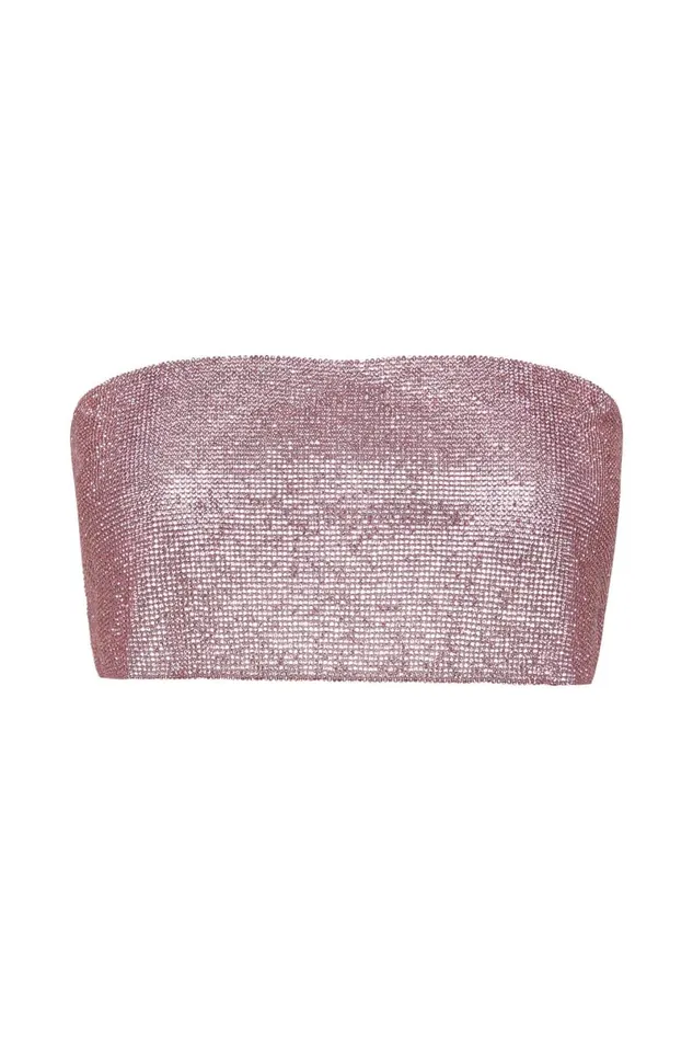 Meshki Crop Tops Valerie Diamante Bandeau 8211 Blush Pink Blushpink 8211 Women
