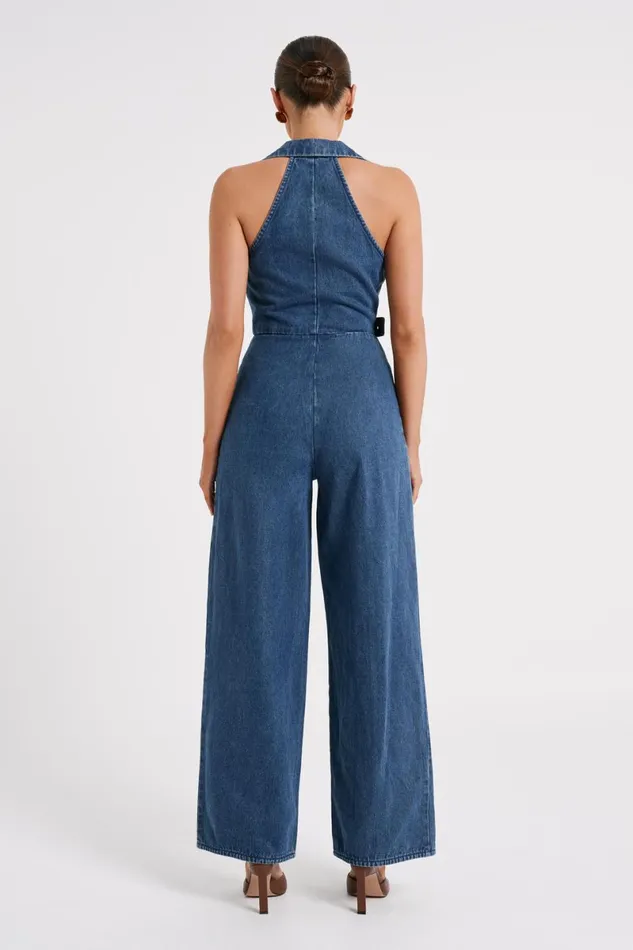 Meshki Denim Cadie Sleeveless Denim Jumpsuit 8211 Dark Blue Dark Blue 8211 Women