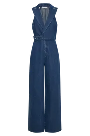 Meshki Denim Cadie Sleeveless Denim Jumpsuit 8211 Dark Blue Dark Blue 8211 Women