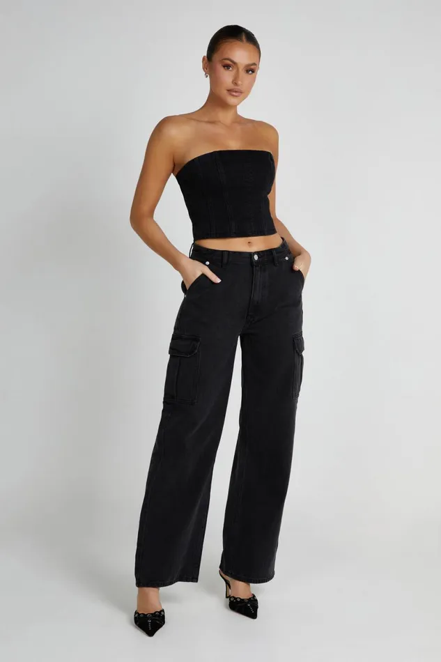 Meshki Denim Jagger Relaxed Denim Jean 8211 Washed Black Washedblack 8211 Women
