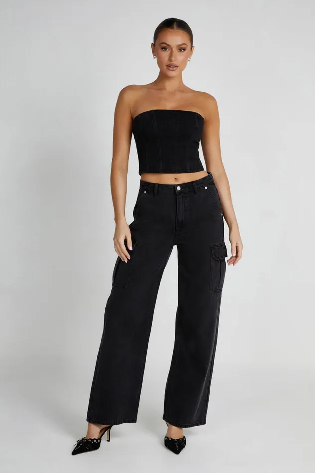 Meshki Denim Jagger Relaxed Denim Jean 8211 Washed Black Washedblack 8211 Women
