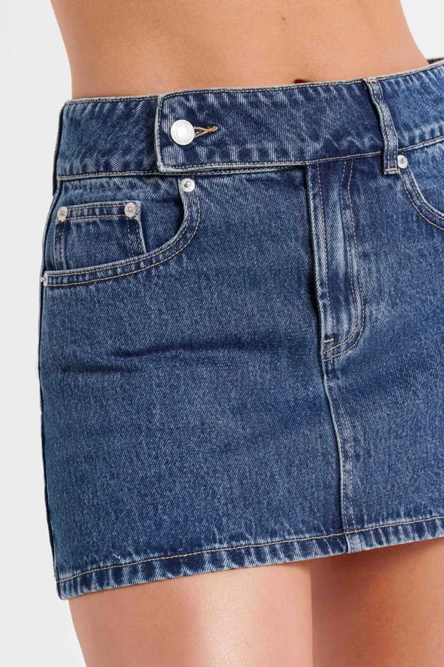 Meshki Denim Julienne Denim Mini Skirt 8211 Dark Blue Darkblue 8211 Women