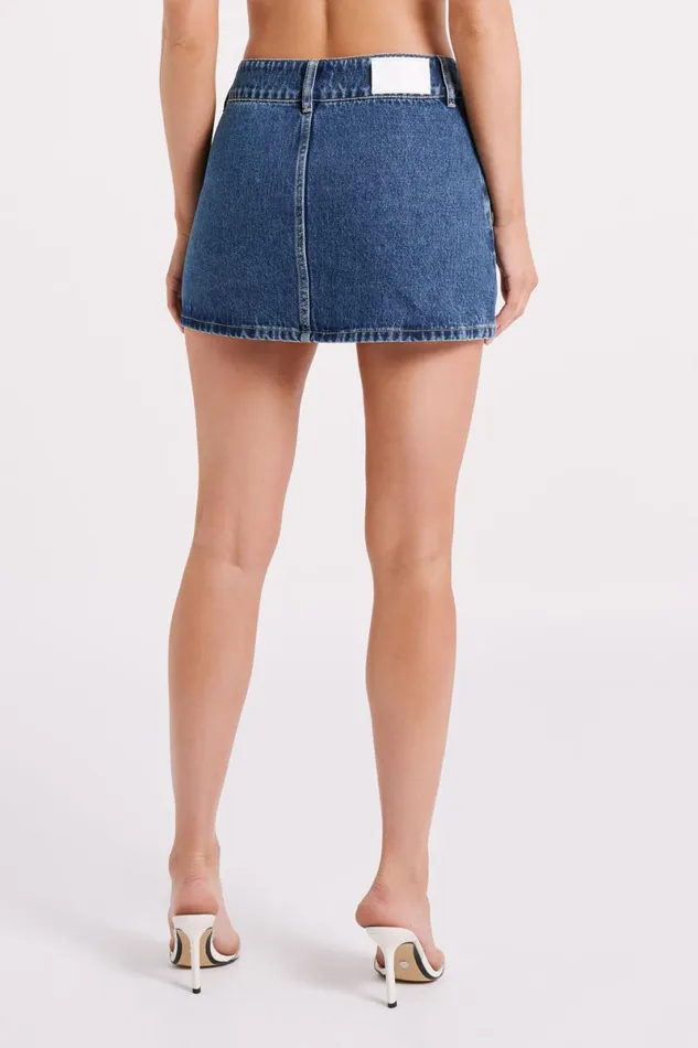Meshki Denim Julienne Denim Mini Skirt 8211 Dark Blue Darkblue 8211 Women