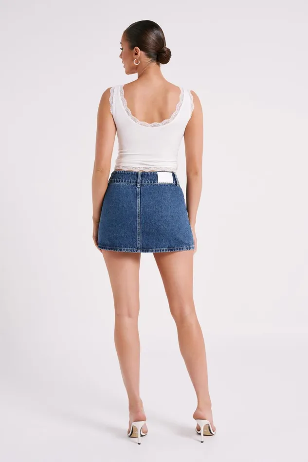 Meshki Denim Julienne Denim Mini Skirt 8211 Dark Blue Darkblue 8211 Women