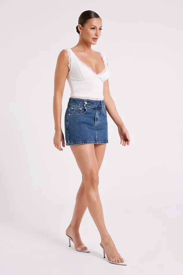 Meshki Denim Julienne Denim Mini Skirt 8211 Dark Blue Darkblue 8211 Women