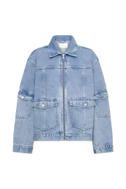 Meshki Denim Rylee Oversized Denim Jacket 8211 Mid Blue Mid Blue 8211 Women