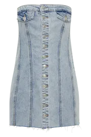 Meshki Denim Tiani Buttoned Denim Mini Dress 8211 Light Blue Light Blue 8211 Women
