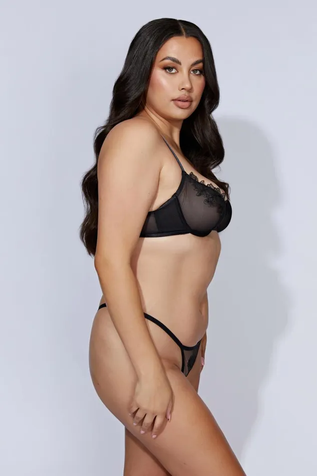 Meshki Intimates Lorelei Embroidered GString 8211 Black Black 8211 Women Meshki Intimates Lorelei Embroidered GString 8211 Black Black 8211 Women