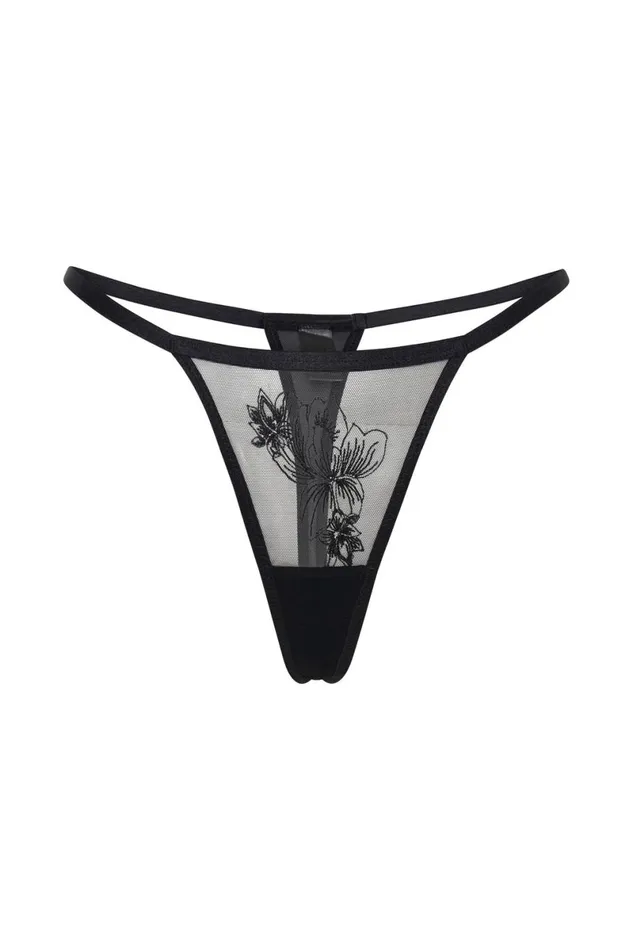 Meshki Intimates Lorelei Embroidered GString 8211 Black Black 8211 Women Meshki Intimates Lorelei Embroidered GString 8211 Black Black 8211 Women