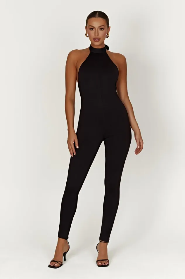 Meshki Jumpsuits and Rompers Gigi Recycled Nylon Catsuit 8211 Black Black 8211 Women