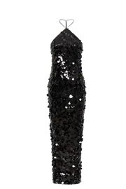 Meshki Maxi Dresses April Sequin Halter Maxi Dress 8211 Black Black 8211 Women